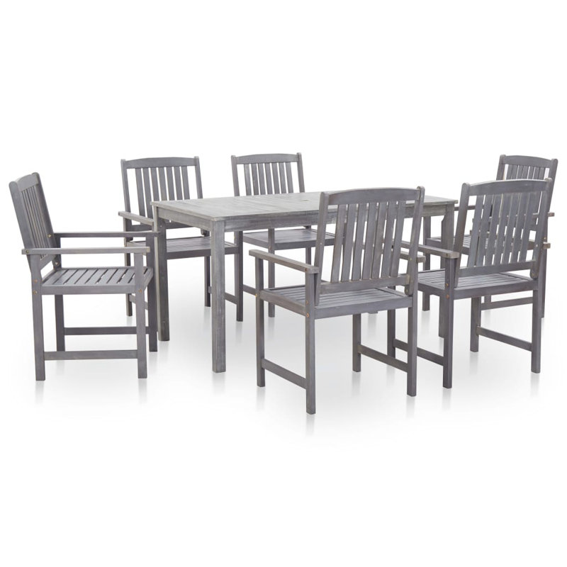 Alonza Rectangular Dining Set, 55.1" L x 31.5" W x 29.1" H, Gray, 4