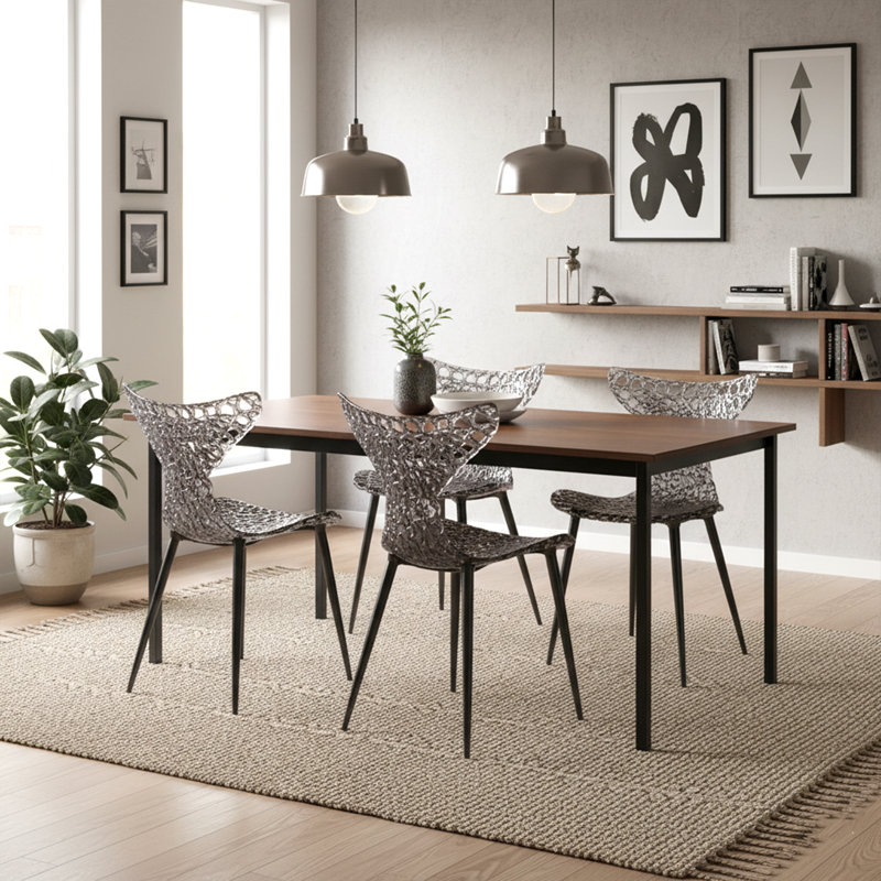 Stitch Wing Back Parsons Chair Dining Chair, Tea Brown, Gold