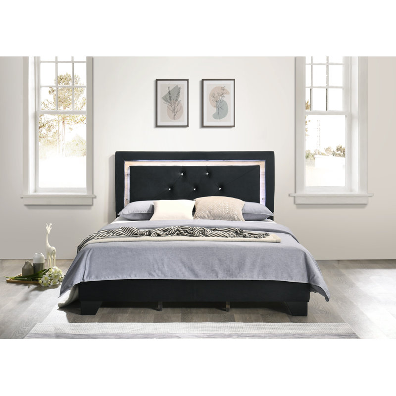 Kendell Upholstered Bed, Super King (6'), Black