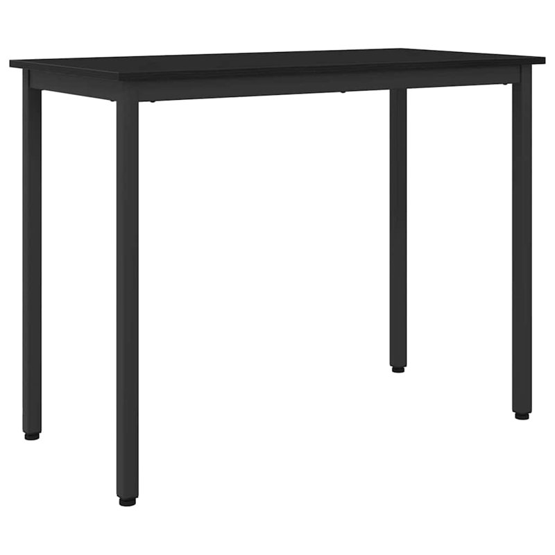 Metal Base Dining Table, Black Oak