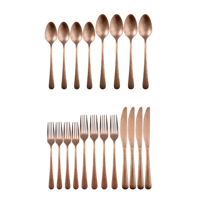 AllModern Terri Stainless Steel (18/10) Flatware Set - Service for 4, Copper Satin