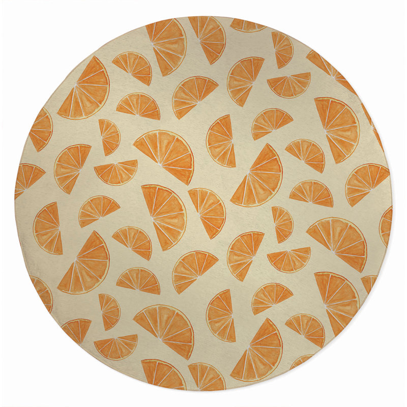 Tapis d'extérieur Summer Oranges, Rond 5 pi