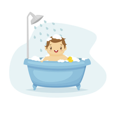Caouette " Baby Boy In Bath " by Farbai