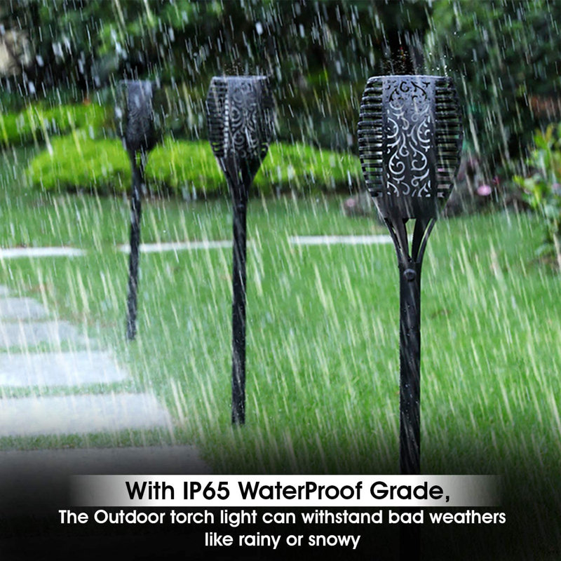 WBM Smart Solar Lights, LED Solar Torch Flickering Flame Lights