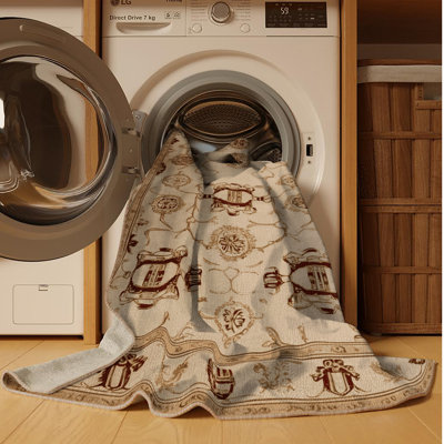 Tapis beige français lavable à la machine
