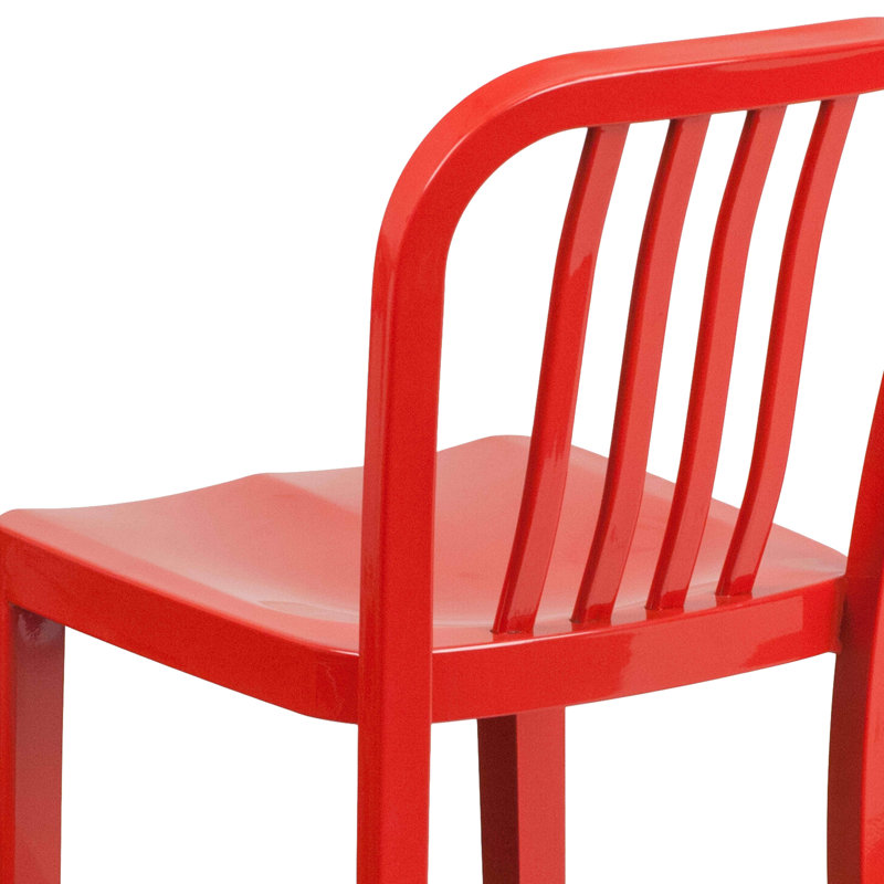 Carouthers 24" Commercial Grade Metal Counter Height Stool with Footrest by Flash Furniture, Red