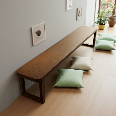 Brown solid wood bench