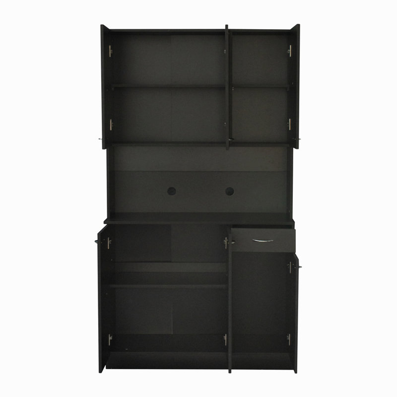 70,87 po de hauteur avec garde-robe et armoire de cuisine, avec 6 portes, 1 tablette ouverte et 1 tiroir pour la chambre à coucher