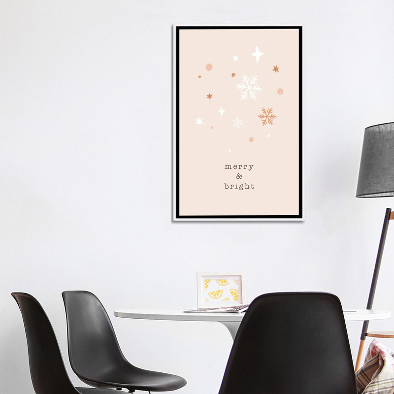 "Merry & Bright" par Orara studio, reproduction d’art, H 40 po x l 26 po x P 1,5 po, Toile blanche encadrée, Pas de tapis