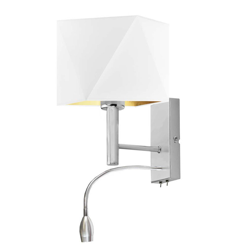 Edvin LED Armed Sconce, White, Silver