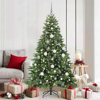 Sapin de Noël artificiel vert avec support, 70,87 cm, en PE et PVC