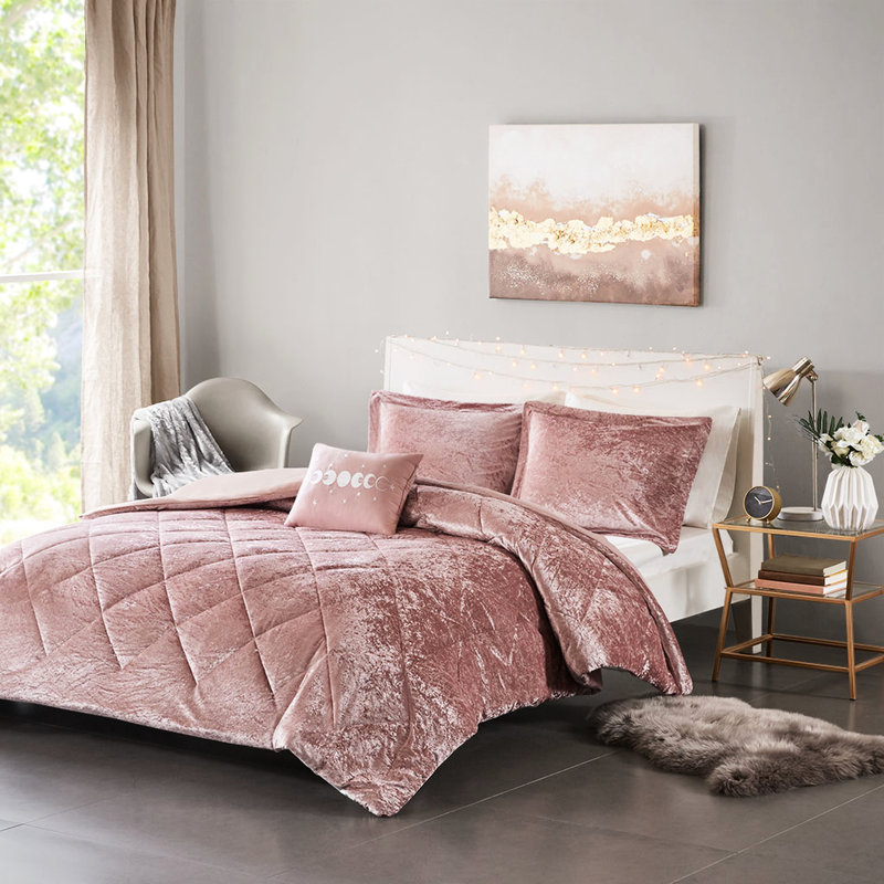 Housse de couette en velours double / grand, avec motif de losanges et fermeture à boutons