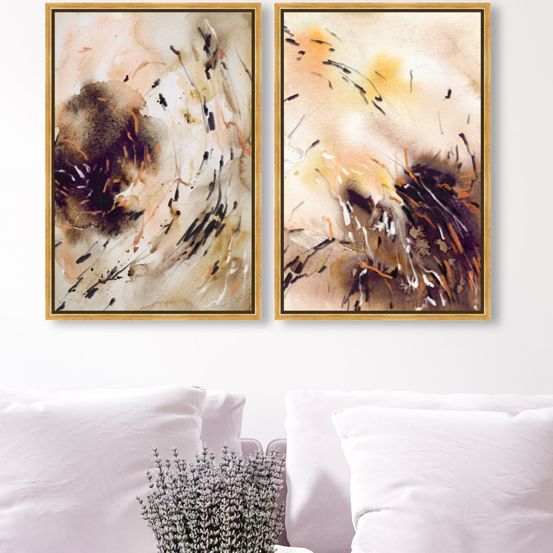 Floating Autumn Set Set by Oliver Gal, 74"H x 50"W, Gold Floater Frame