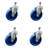 Polyurethane Wheel Swivel 10mm Threaded Stem Caster Set 2 Brake