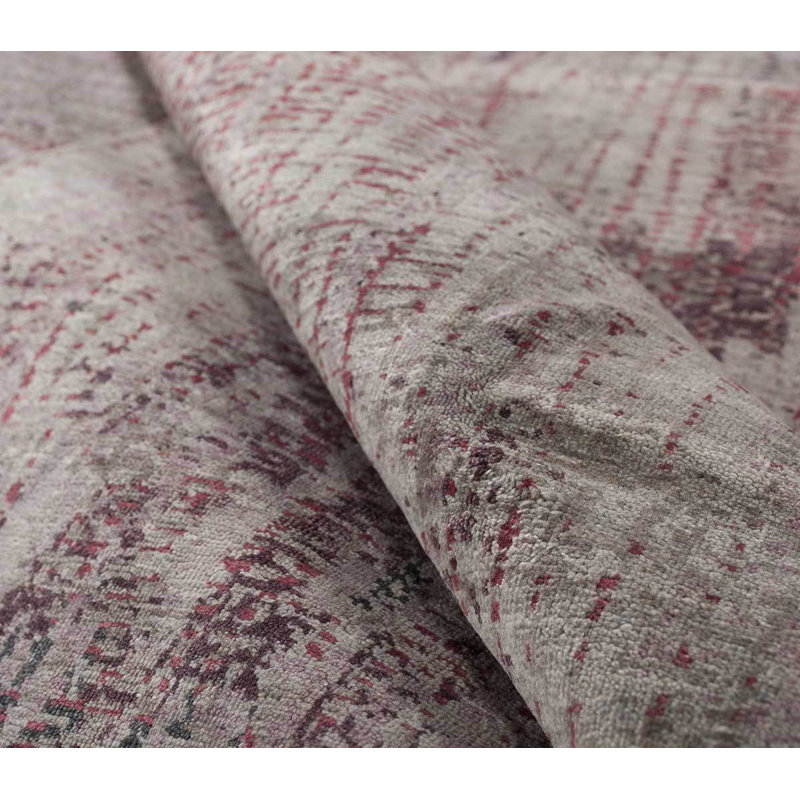 Bedaya Wool Abstract Area Rug in Gray/Purple, Rectangle 6' x 9'