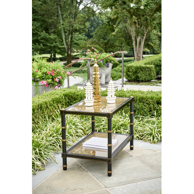 Cane Glass Top Single Coffee Table