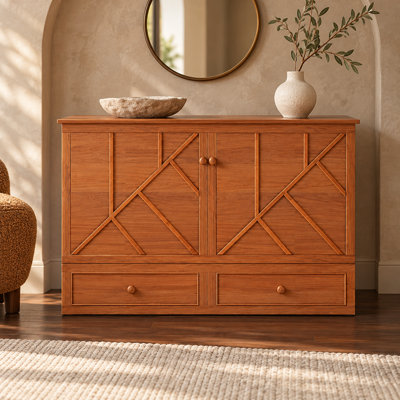 Queen Murphy Bed with USB Port & Large Storage Drawers