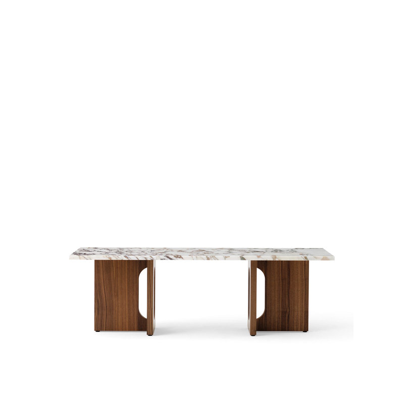 Androgyne Stone Coffee Table, Walnut, Calacatta Viola