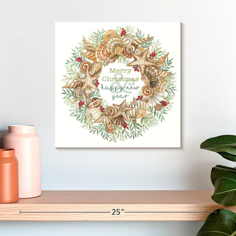 Couronne Lelend Coastal Merry Christmas, H 16 po x l 16 po