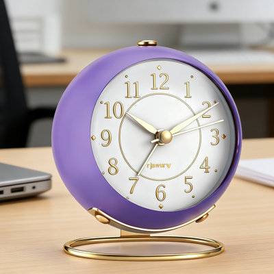 Analog Metal Ermington ，Retro, Cute, And Minimalist Small Desktop Clock ，Silent & Non-Ticking ，Battery-Powered ，Ideal For Living Room Decor, Bedroom, Bedside, Or Shelf