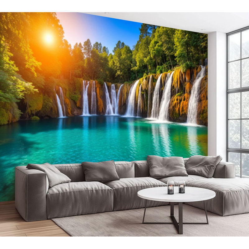 Papier peint adhésif Peel and Stick Waterfall, L 144 po x l 100 po