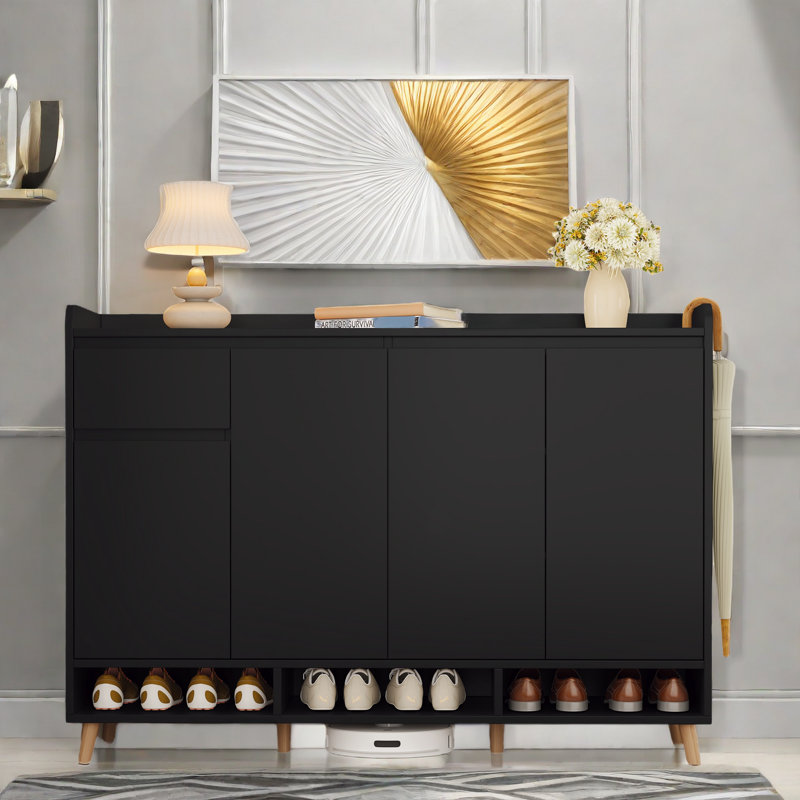 Armoire de rangement pour 22 paires de chaussures, Noir