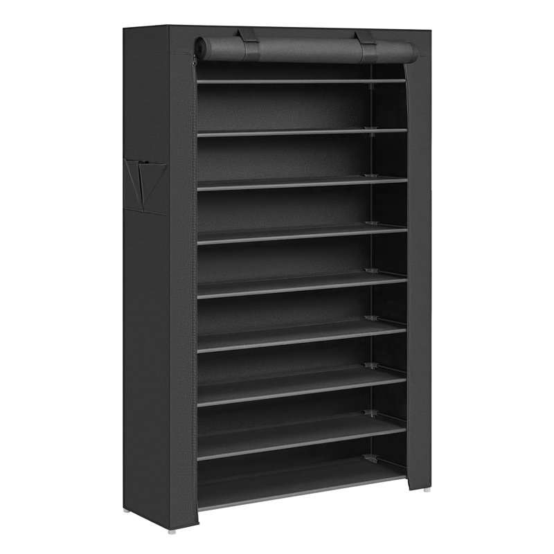 Shoe Rack, 63" H x 34.6" W x 11" D, Black