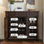 Banc de rangement en bois massif pour chaussures noir