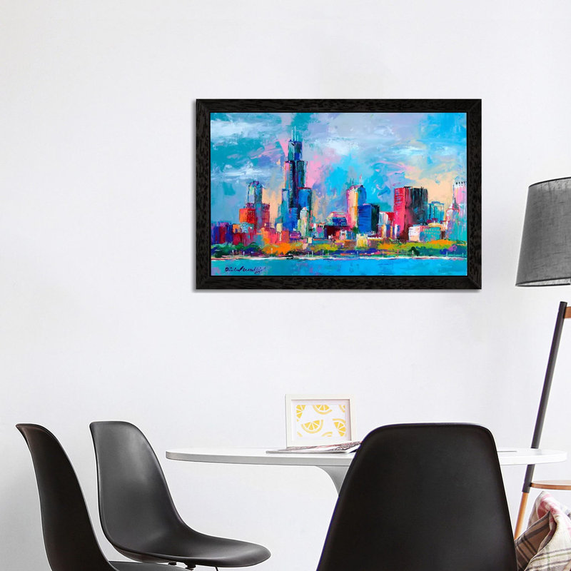 Chicago V 1 Piece Painting on Canvas, 101.6 cm H x 66.04 cm W, Black Framed