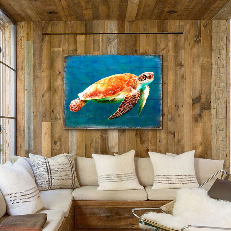 Bloc de bois tortue de mer Revis, H 36 po x l 48 po x P 1 po