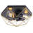 3-Light Black Finish Industrial Semi-Flush Mount Light