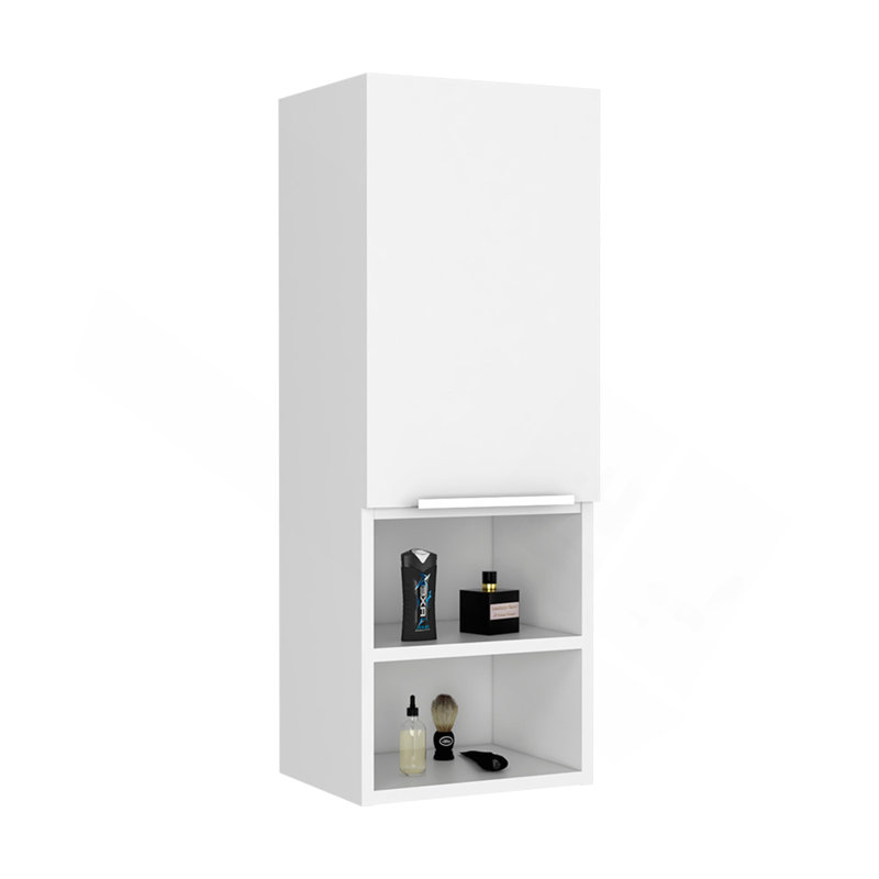 Pharmacie Hazelton, tablettes ouvertes et intérieures, finition blanche, Blanc