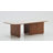 Mid Century 51.18" Coffee Table, Beige Sintered Stone Table Top, 3 Solid Wood Legs, Brown