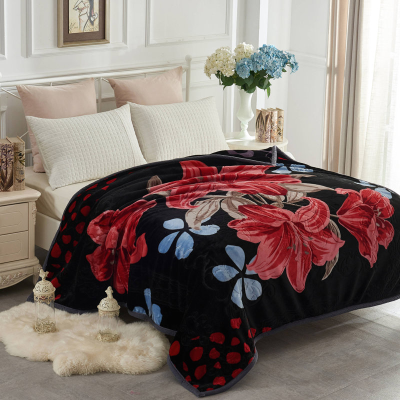 JML SEPKQ1127 Couverture coréenne en faux vison épais et moelleux, Très grand lit