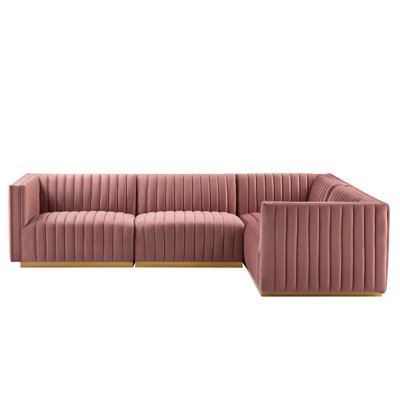 Canapé modulaire en tissu capitonné 4 pièces Conjure Channel par Modway