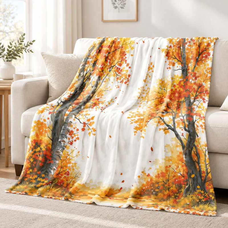 Jeté douillet en flanelle Cozy Tree, L 80 po x l 60 po