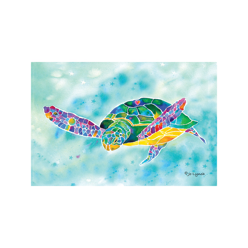 Sea Turtle Green Coastal - Wrapped Canvas Print, 66.04 cm H x 45.72 cm W x 3.175 cm D