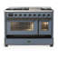 Majestic III Series 48 Inch Dual Fuel Range with 5 Sealed Burners, Griddle, Frenchtop in Matte Graphite (Liquid Propane, Burnished Trim)-934303595-934303584-934303585