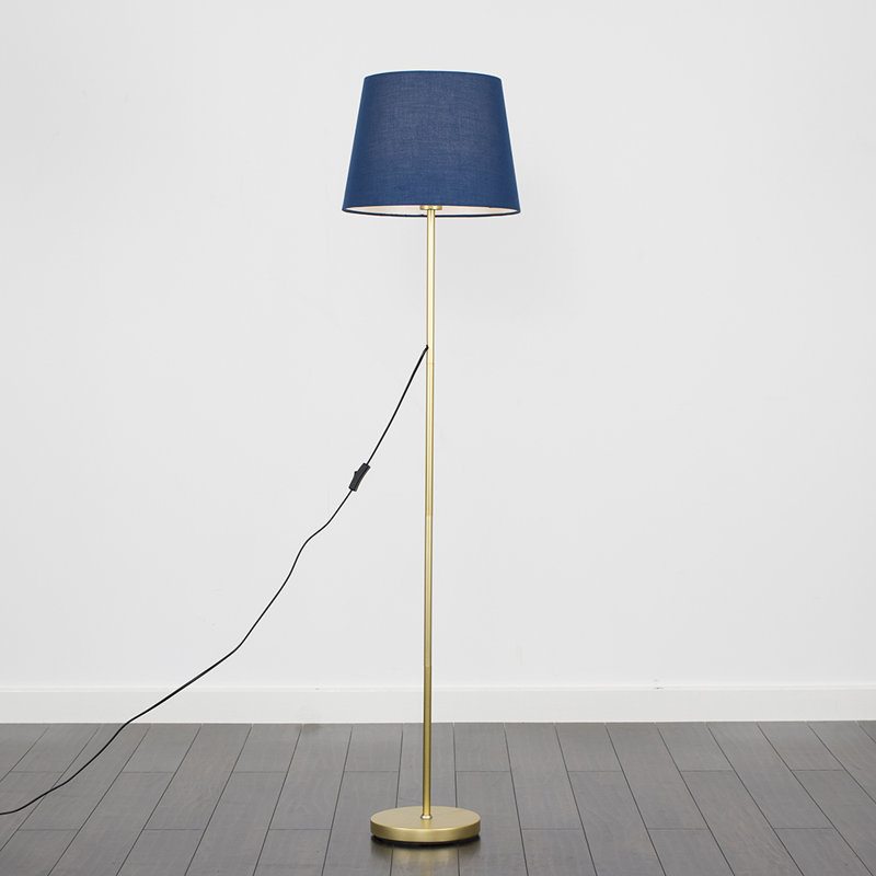 Gurpreet 154cm Traditional Floor Lamp, Blue, Yes, Gold
