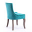Chaise d'appoint bleue - tissu épaissi, pieds en bois massif, paire de teintes bronze