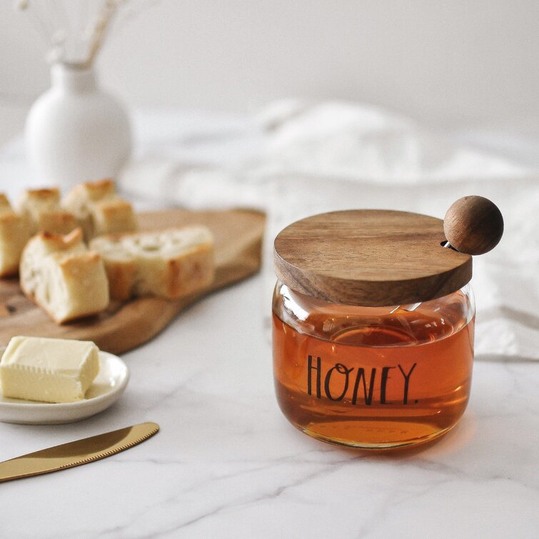 Porcelain Honey Jar With Dipper And Lid, Honey Dispenser Pot