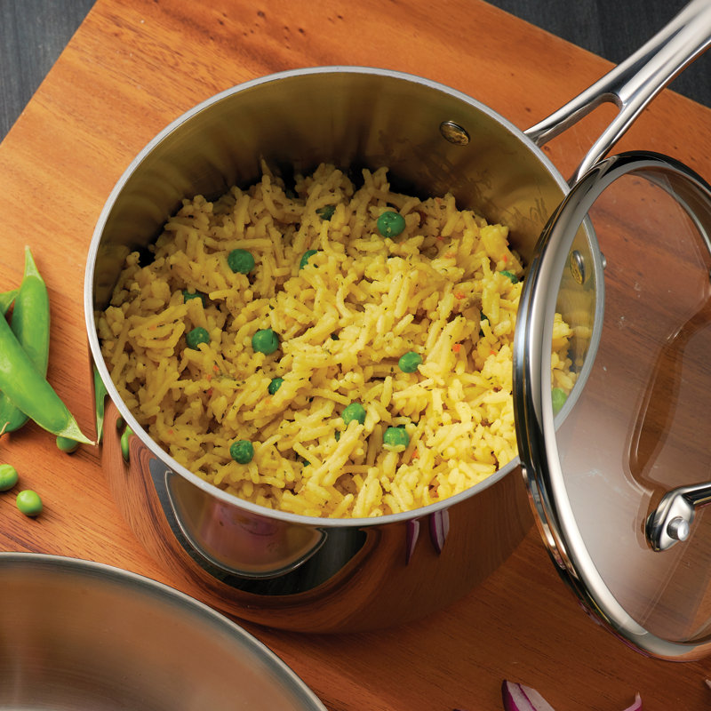 10-Piece Stainless Steel Tri-Ply Clad Cookware Set with Glass Lids