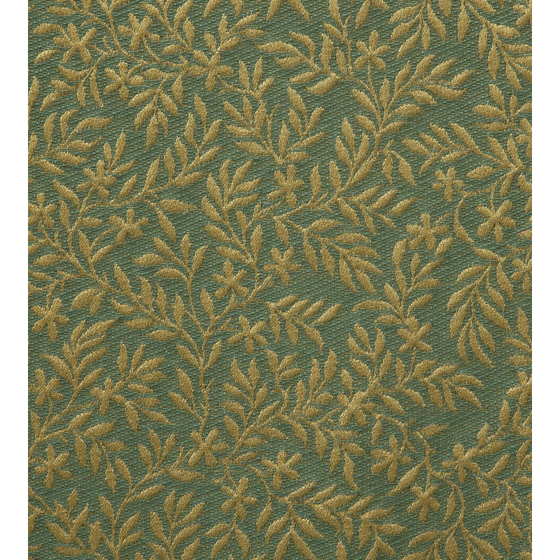 Rameaux Cotton Blend Performance Fabric, Green/Golden