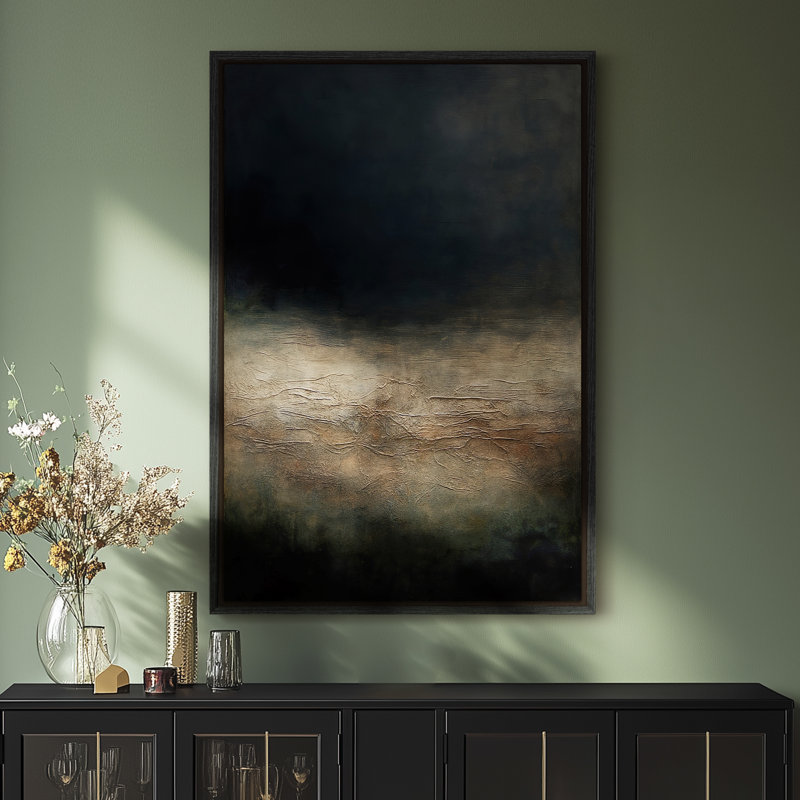 Art mural encadré, impressions murales abstraites rétro pour chambre à coucher - 16 po x 24 po, H 36 po x l 24 po, Noir
