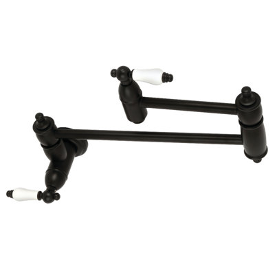 Kingston Brass Restoration Two-Handle 1-Hole Wall Mount Pot Filler Faucet