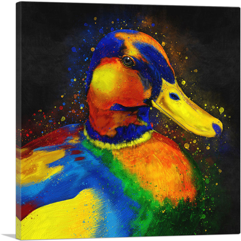 «Duck Goose Mallard Bird», impression sur toile tendue, H 18 po x l 18 po x P 0,75 po