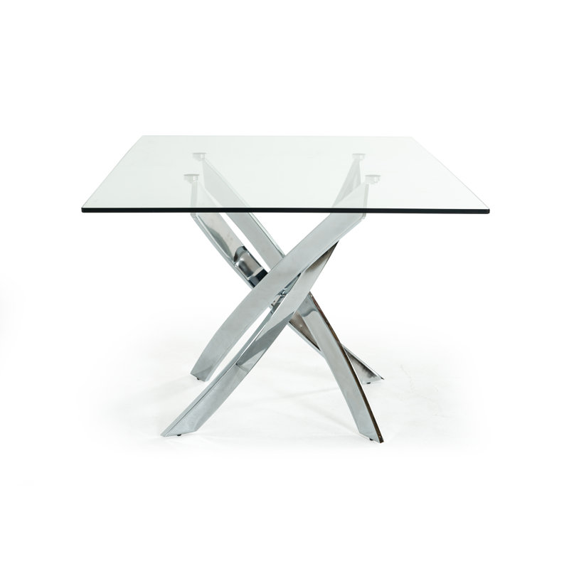 Aki Rectangular Dining Table, Chrome