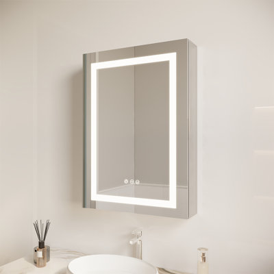 Armoire à pharmacie 26 po x 20 po avec miroir DEL