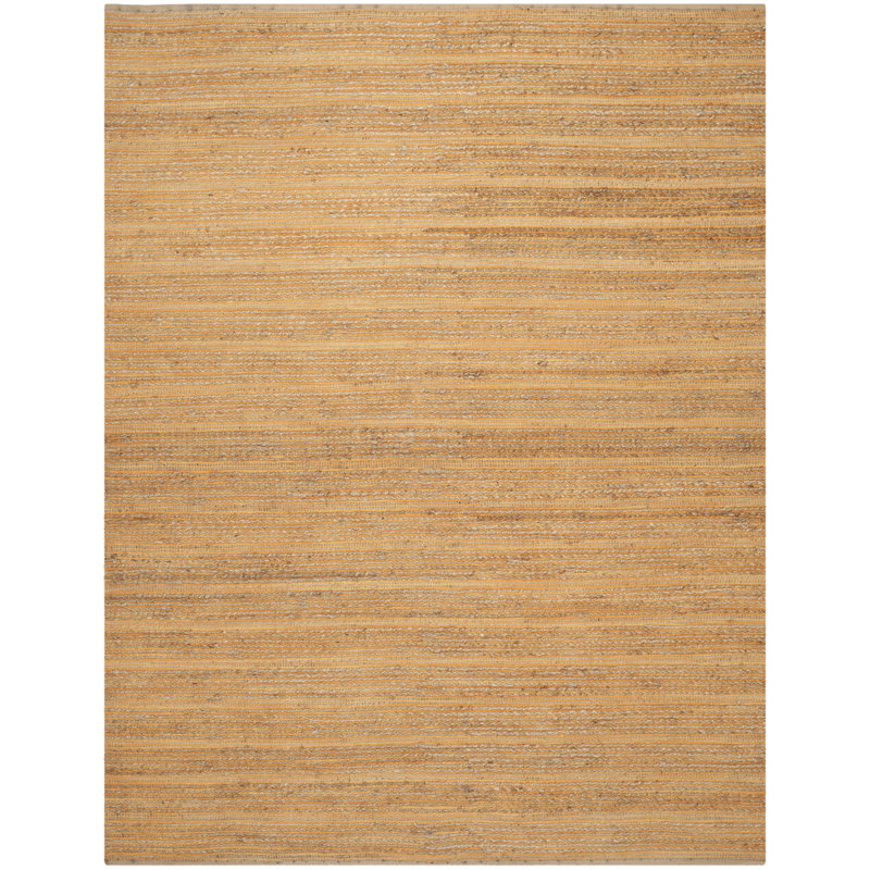 Doleman Hand Woven Jute/Cotton Rug in Orange, Rectangle 4' x 6'