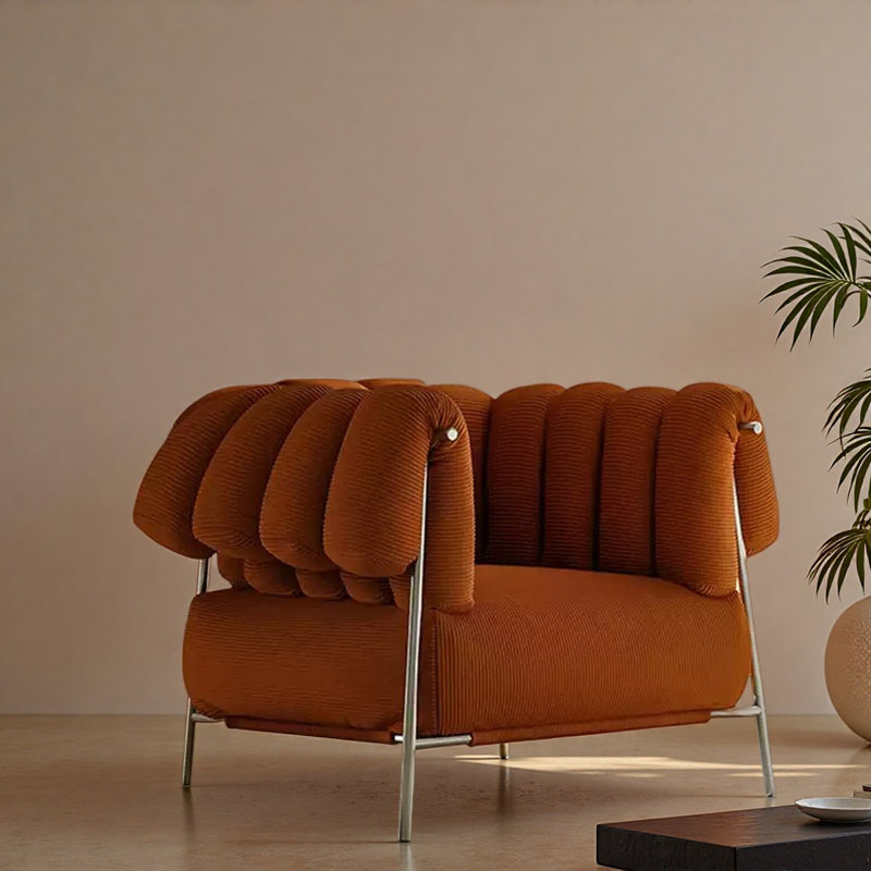 Fauteuil de loisirs simple français rétro., Brun